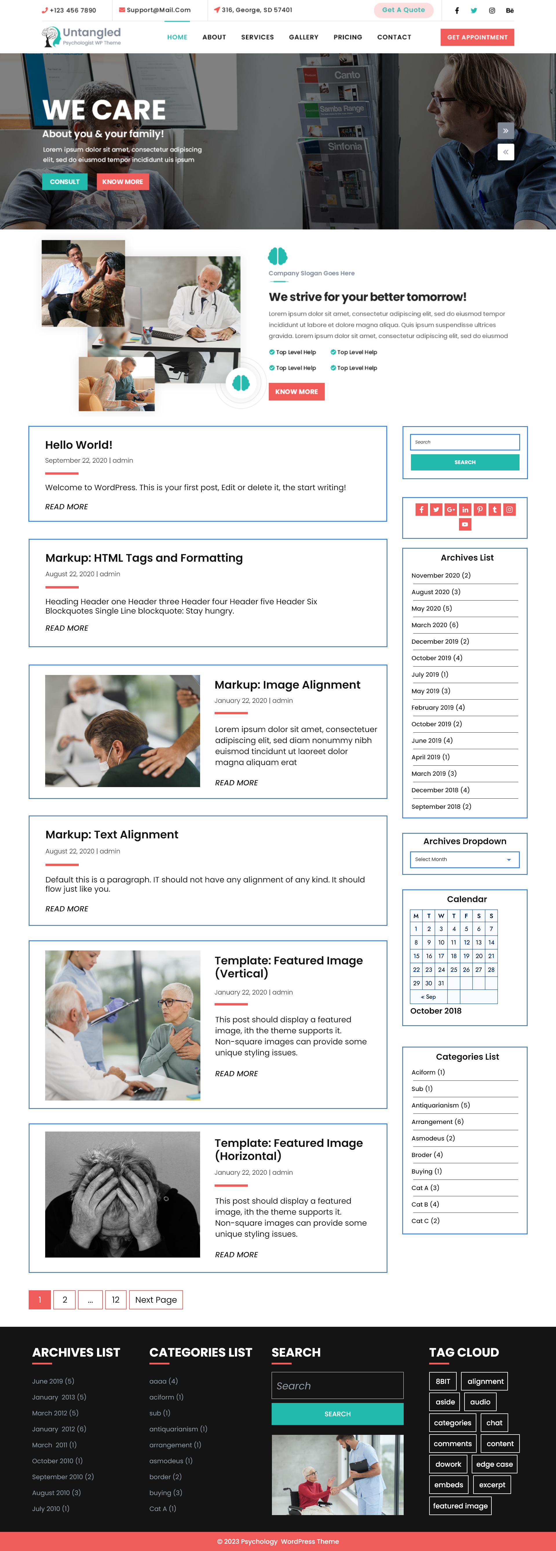 Free Psychology WordPress Theme