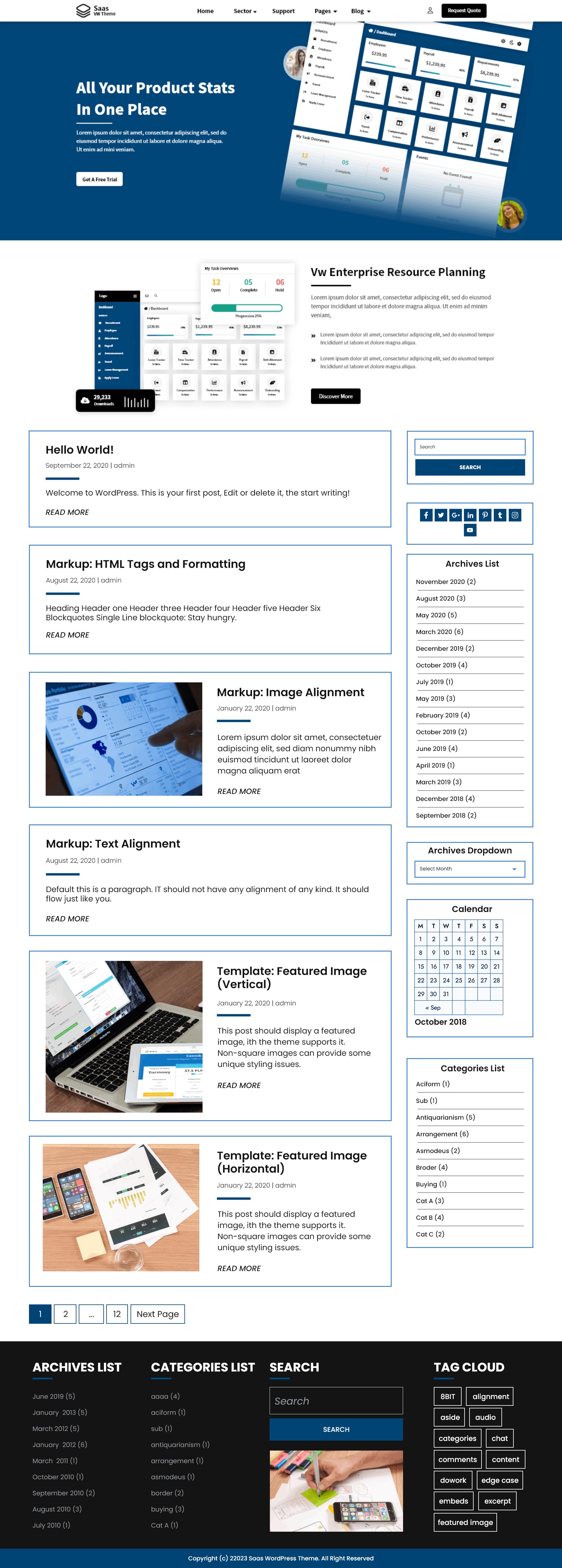 Free SAAS WordPress Theme