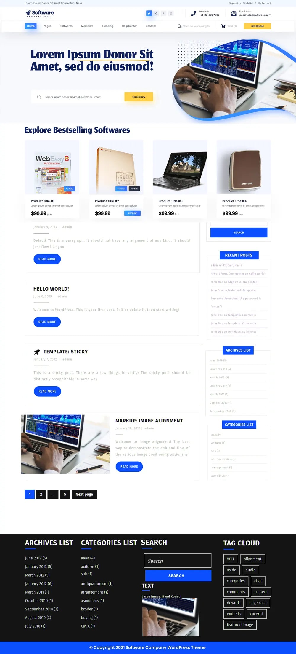 Free Software Company WordPress Theme