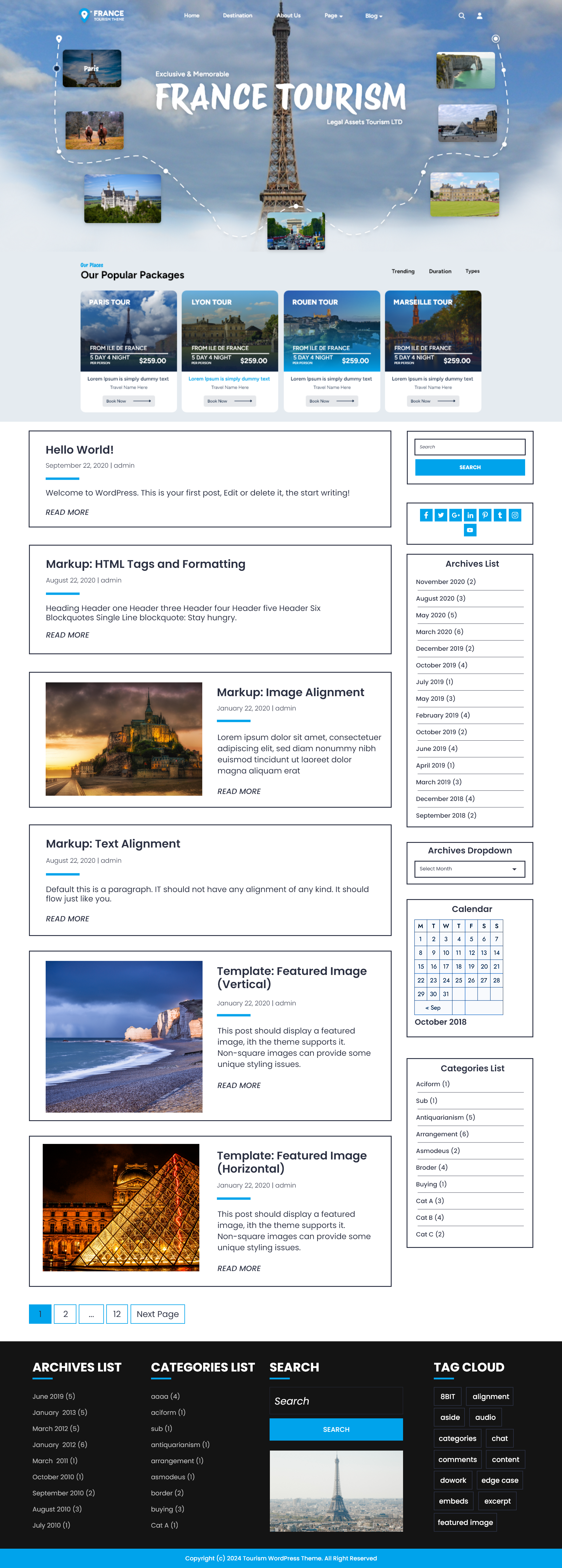 Free Tour WordPress Theme