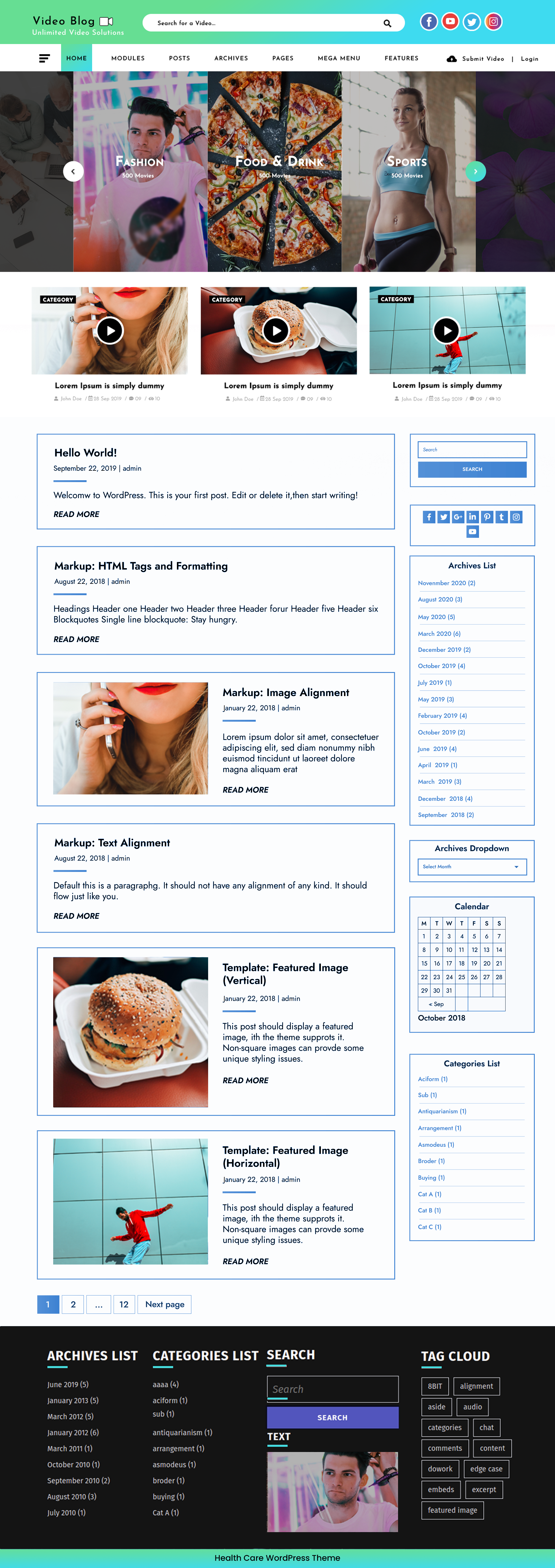 Free Video Blog WordPress Theme