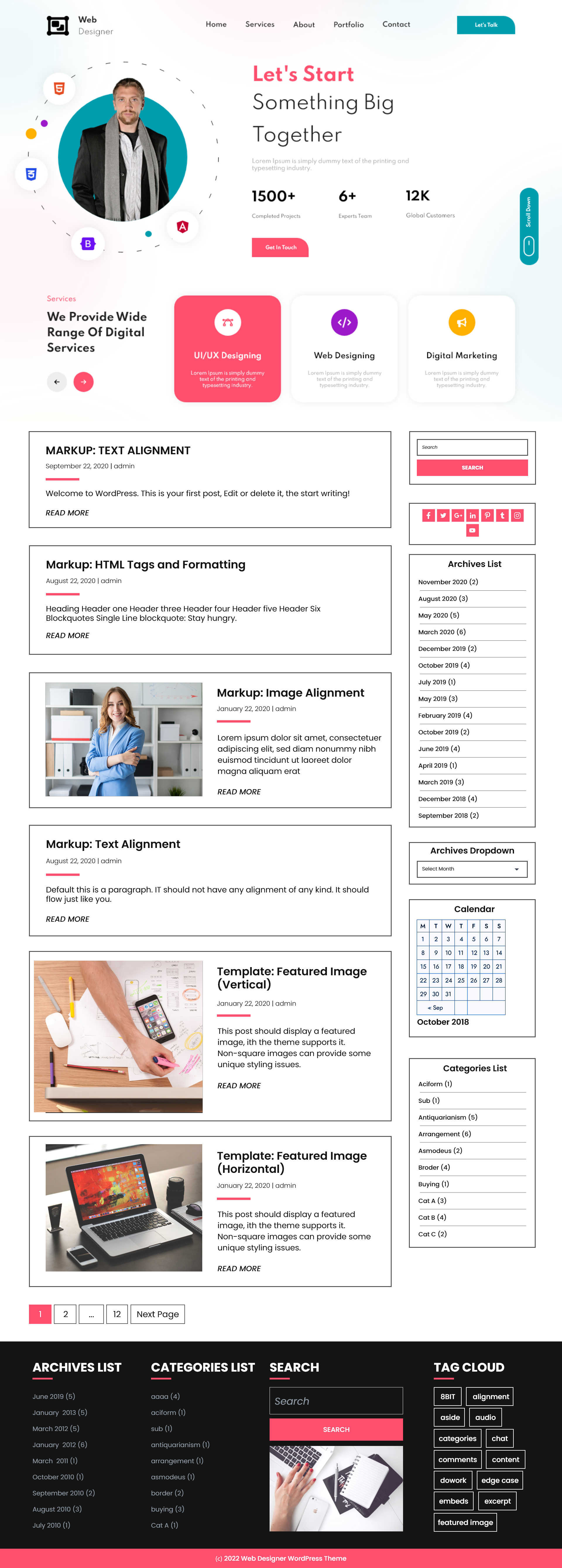 Free Web Designer WordPress Theme