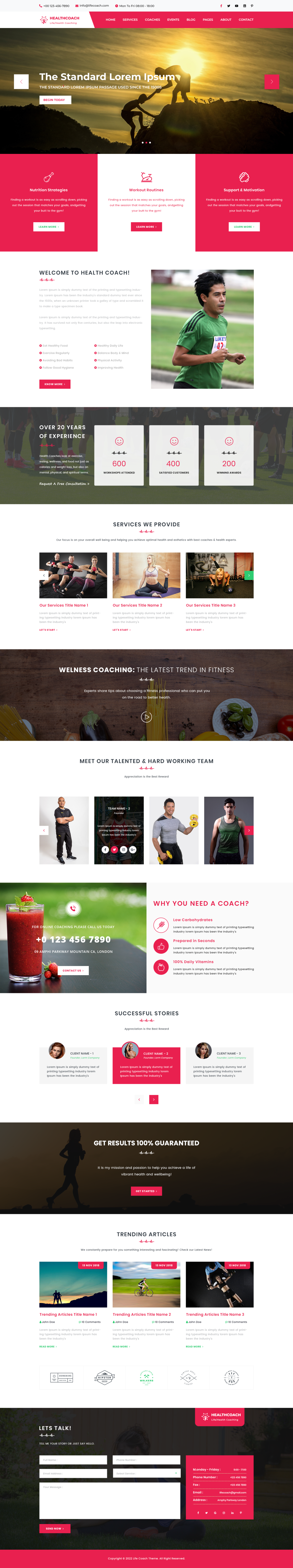 Nutritionist Coach WordPress Theme
