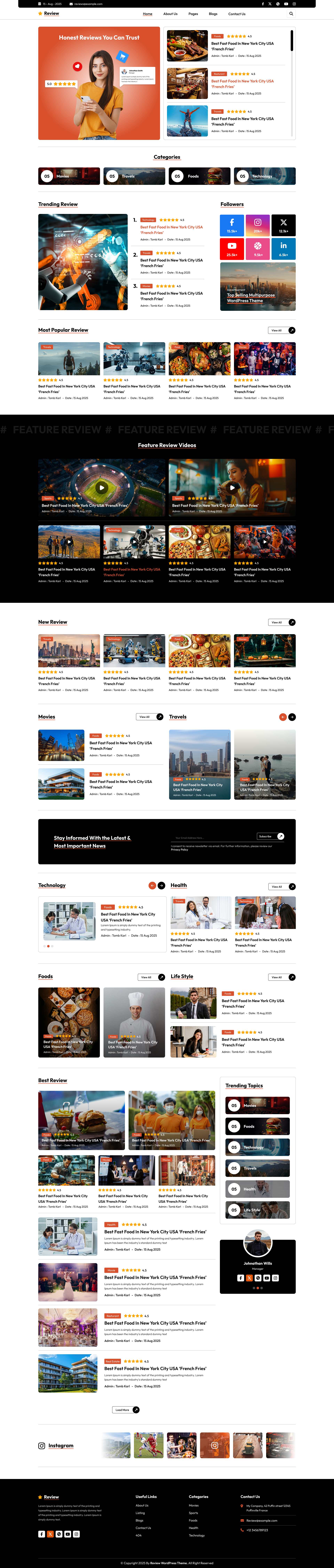 Review WordPress Theme