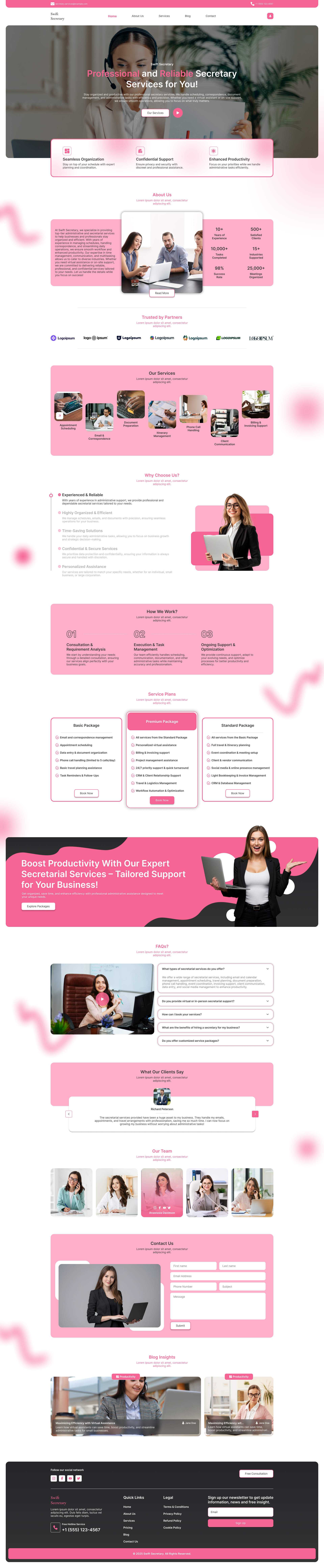 Secretary Website Figma Template
