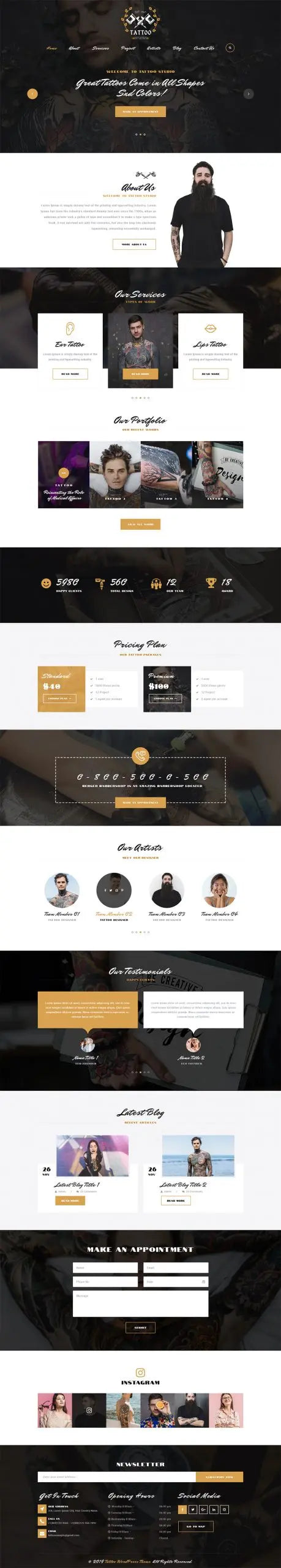 Tattoo Shop WordPress Theme