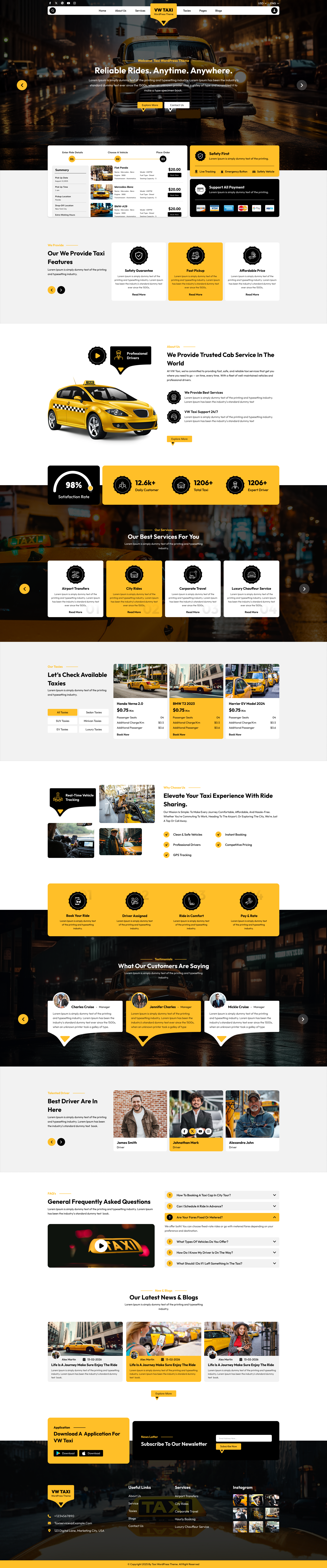 Taxi Website Figma Templates
