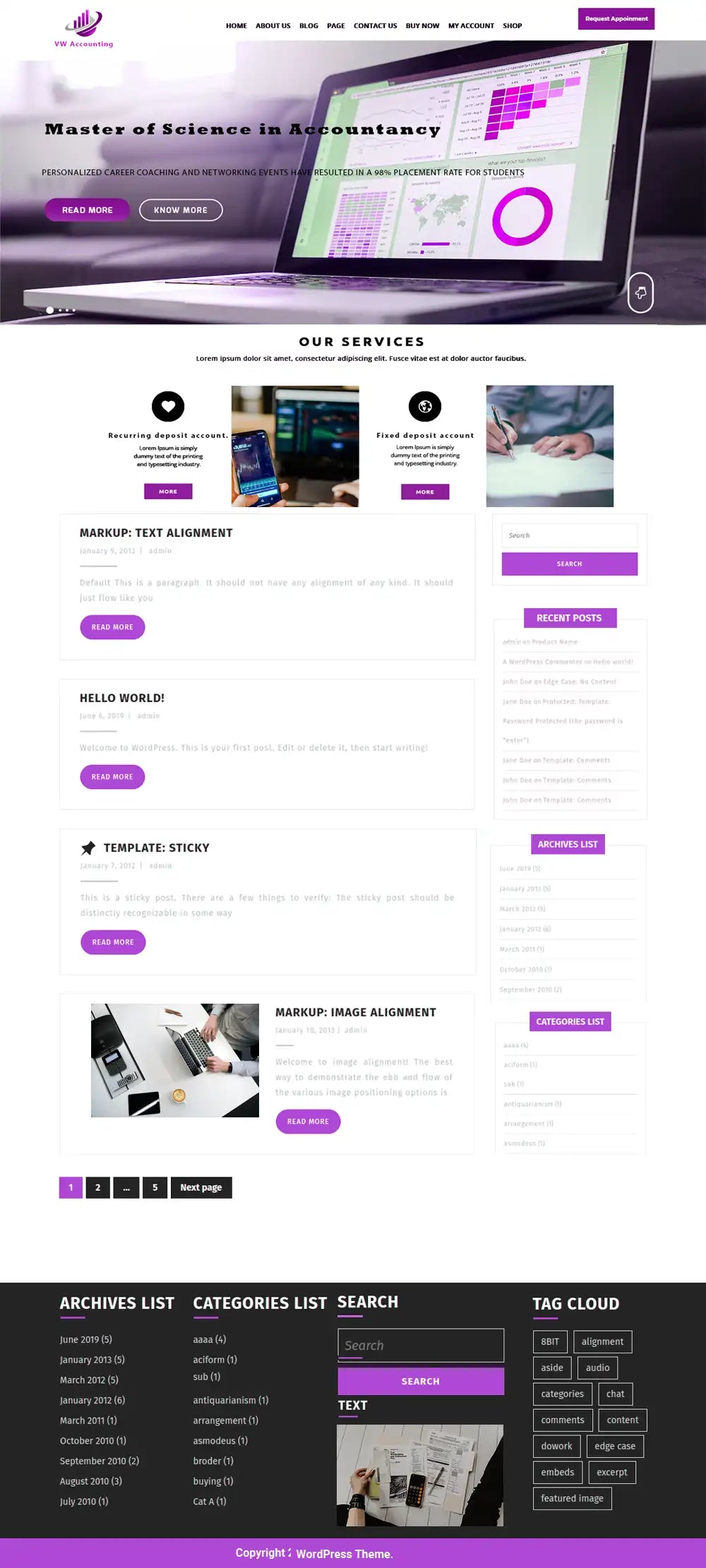 Free Accounting WordPress Theme