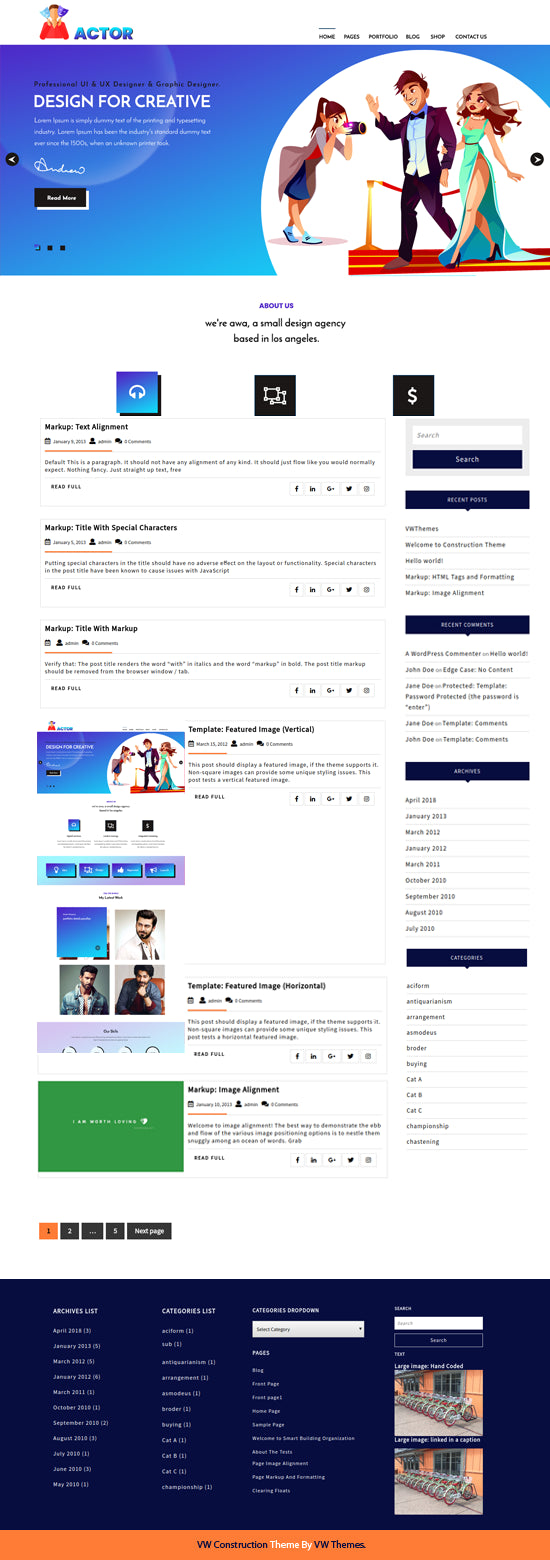 Free Actor WordPress Theme