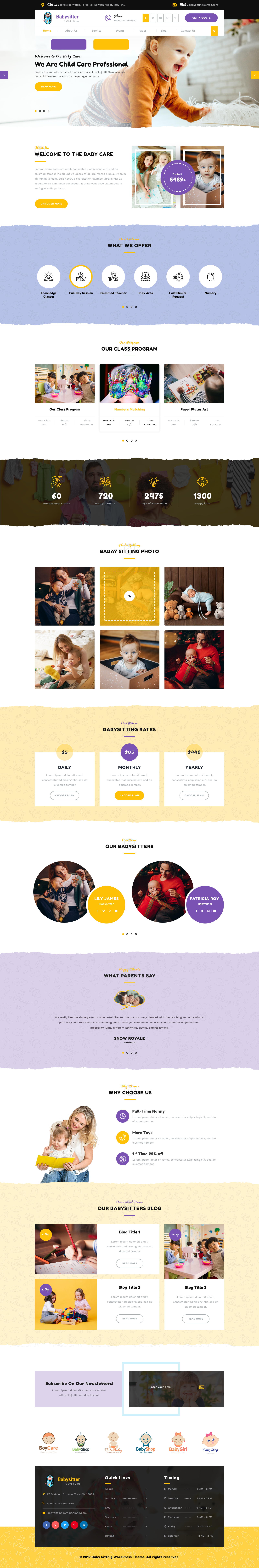 Babysitter WordPress Theme
