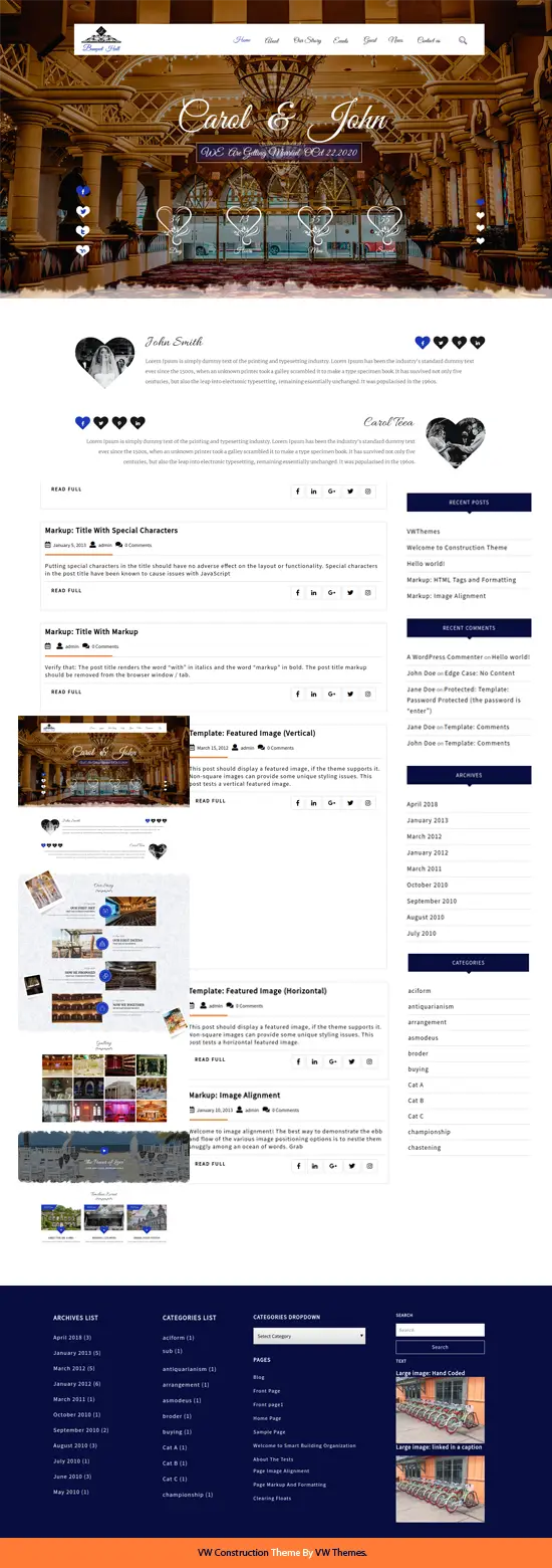 Free Banquet Hall WordPress Theme