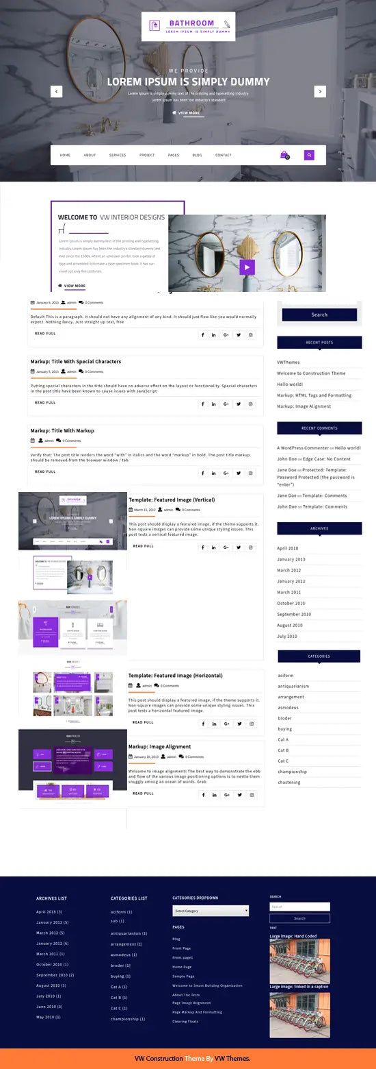 Free Bathroom WordPress Theme