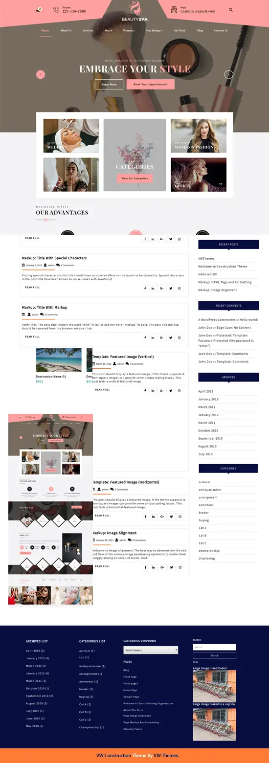 Free Beauty WordPress Theme