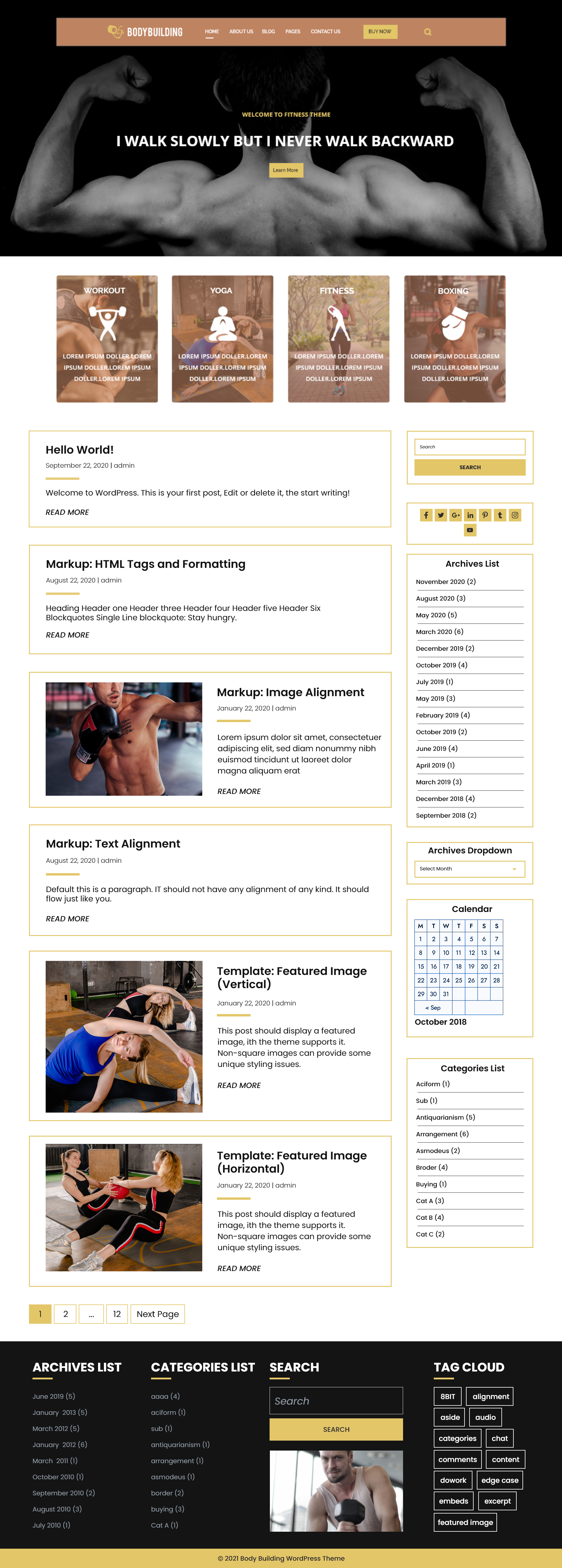 Free Bodybuilding WordPress Theme