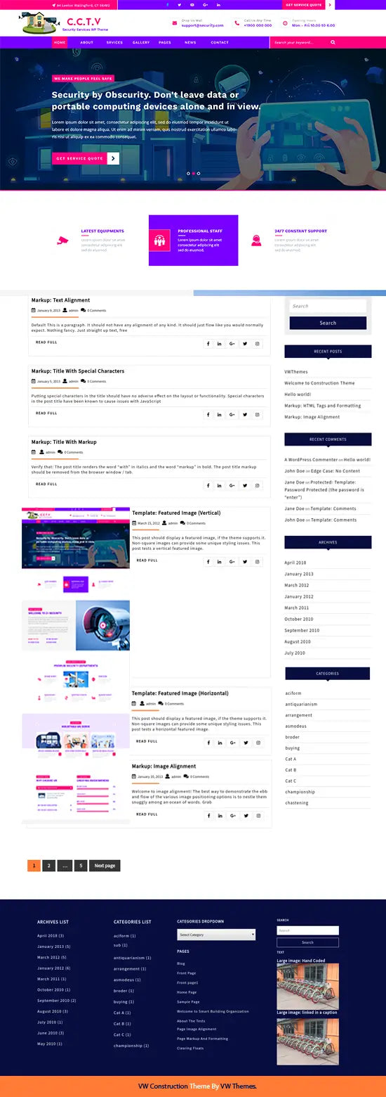 Free CCTV WordPress Theme