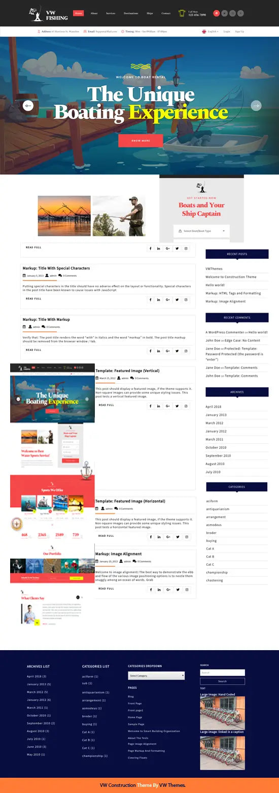 Free Fishing WordPress Theme