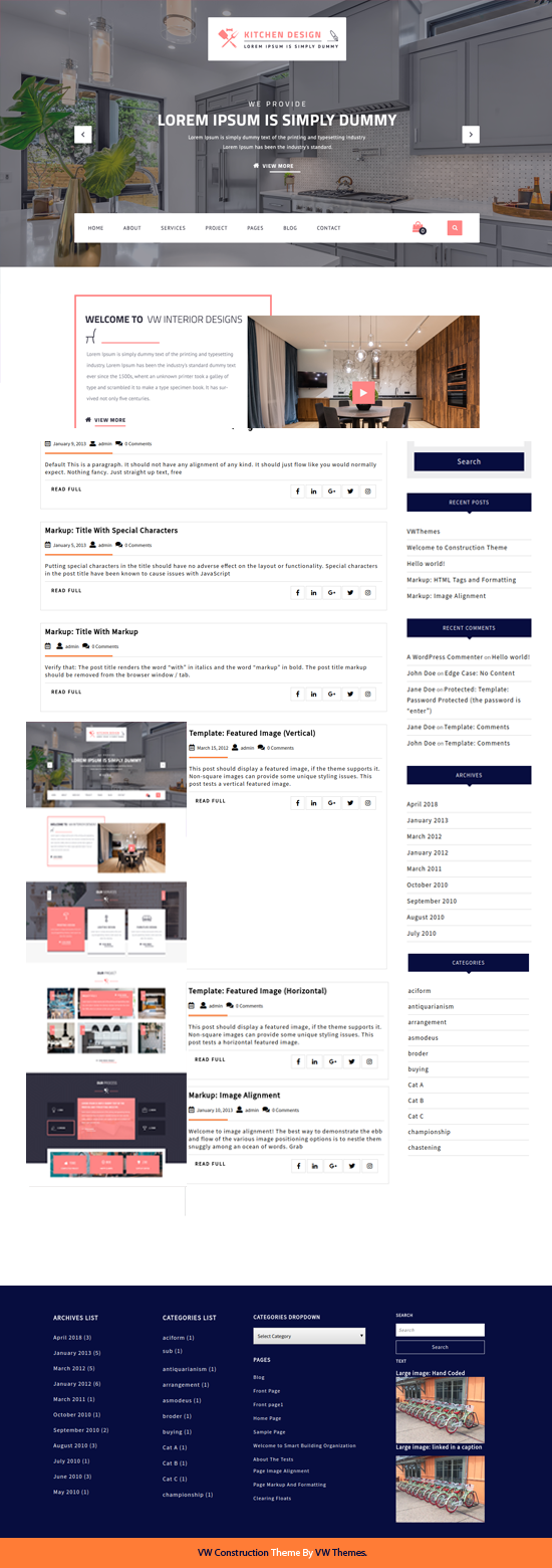 Free Kitchen Design WordPress Theme