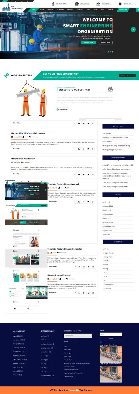Free Manufacturing WordPress Theme