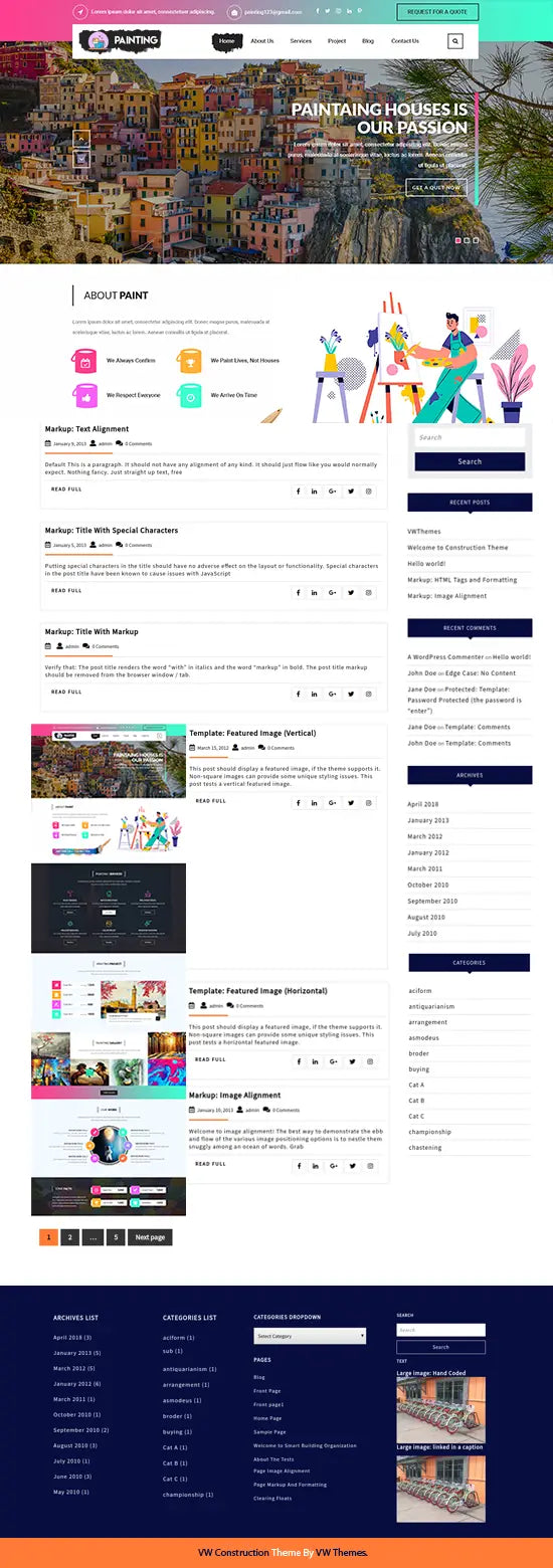 Free Painting WordPress Theme