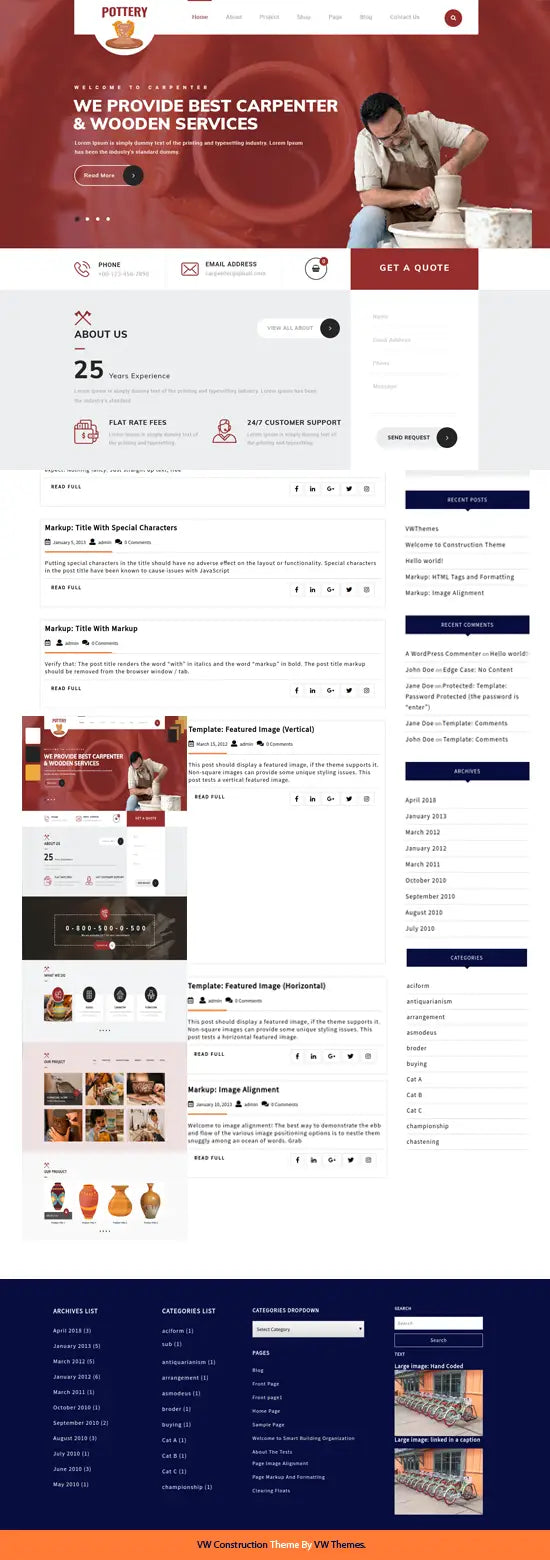 Free Pottery WordPress Theme