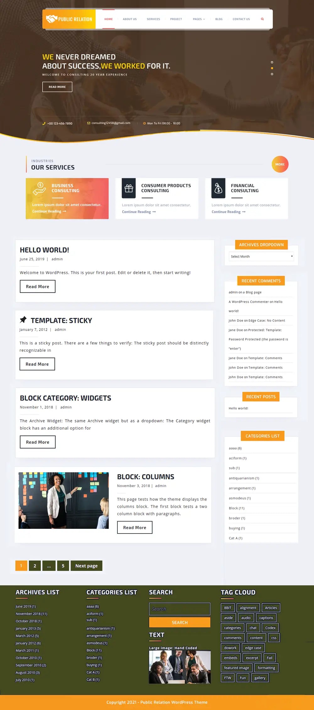 Free Public Relations WordPress Themes