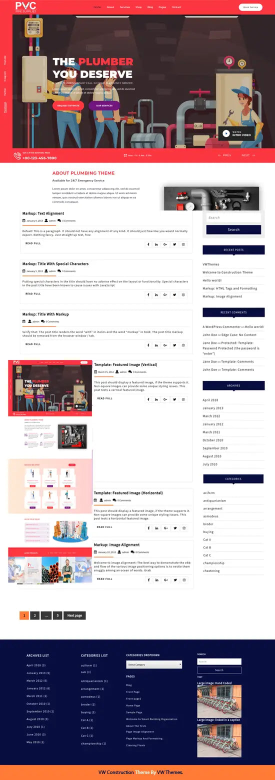 Free PVC Pipes WordPress Theme