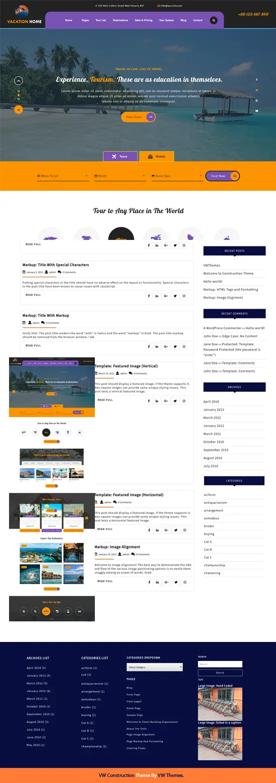 Free Vacation Home WordPress Theme