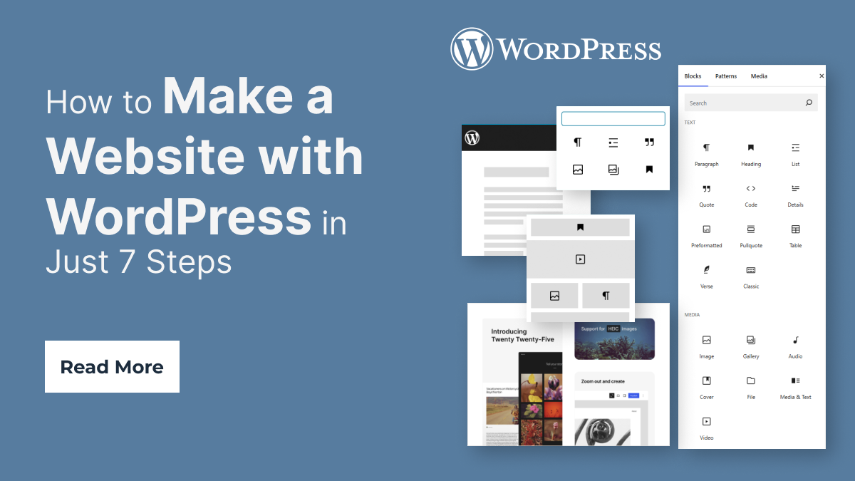How To Make A Website Using Wordpress How to Make a Website with WordPress in Just 7 Steps