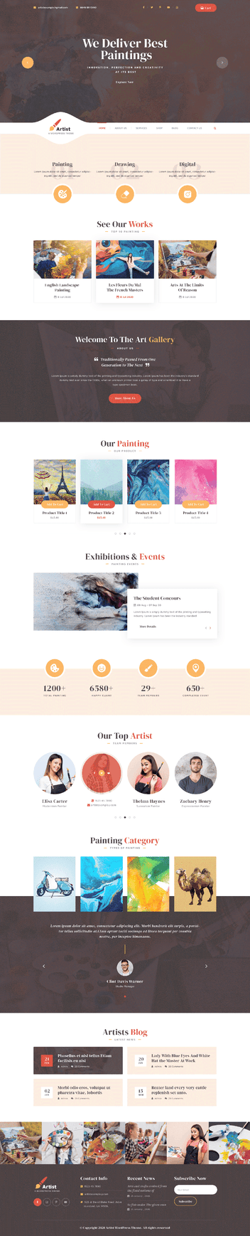 Artist WordPress Theme For Selling Art Pieces and Paintings