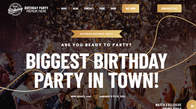 Free Birthday Party WordPress Theme Thumbnail