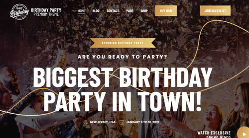 Free Birthday Party WordPress Theme Thumbnail 