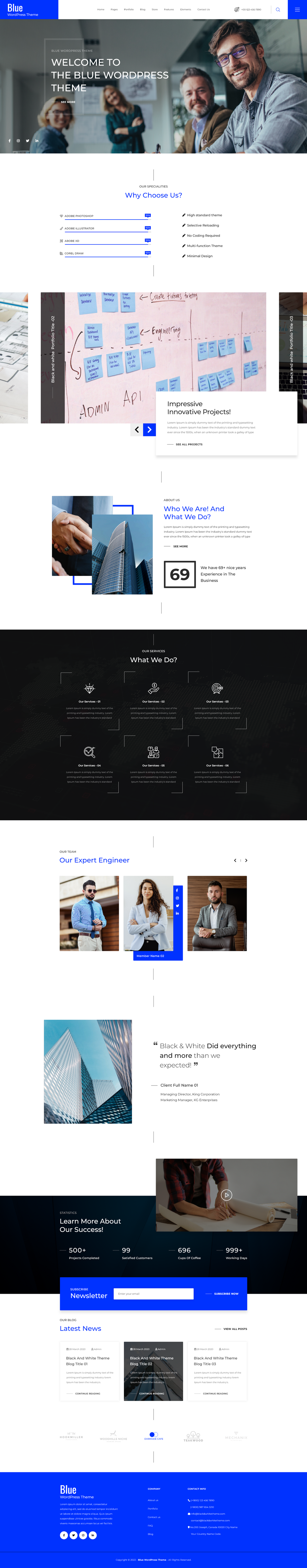 Blue WordPress Theme For Bloggers And Content Marketing