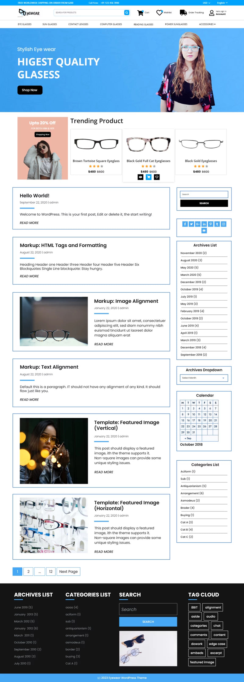 free amazing spectacles wp theme