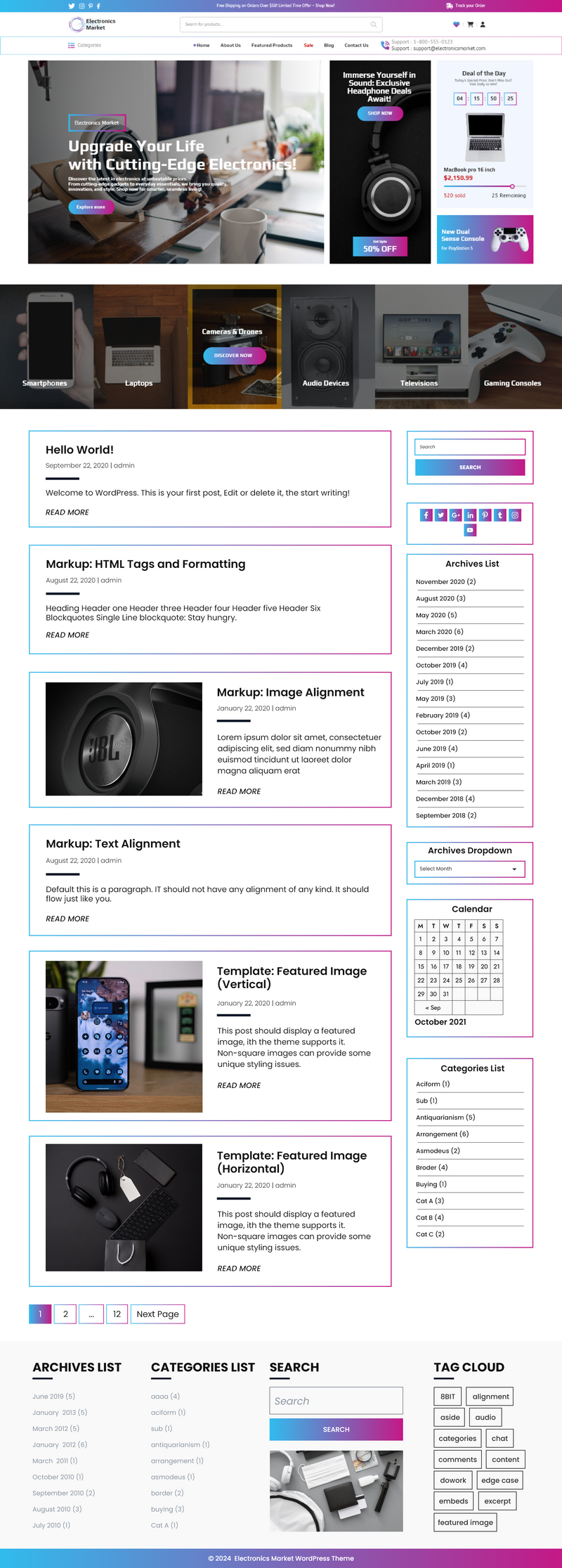 free electronics woo- commerce wordpress theme 