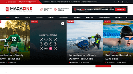 Free Sports Magazine WordPress Theme Thumbnail 