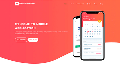Free WordPress Mobile App Theme Thumbnail