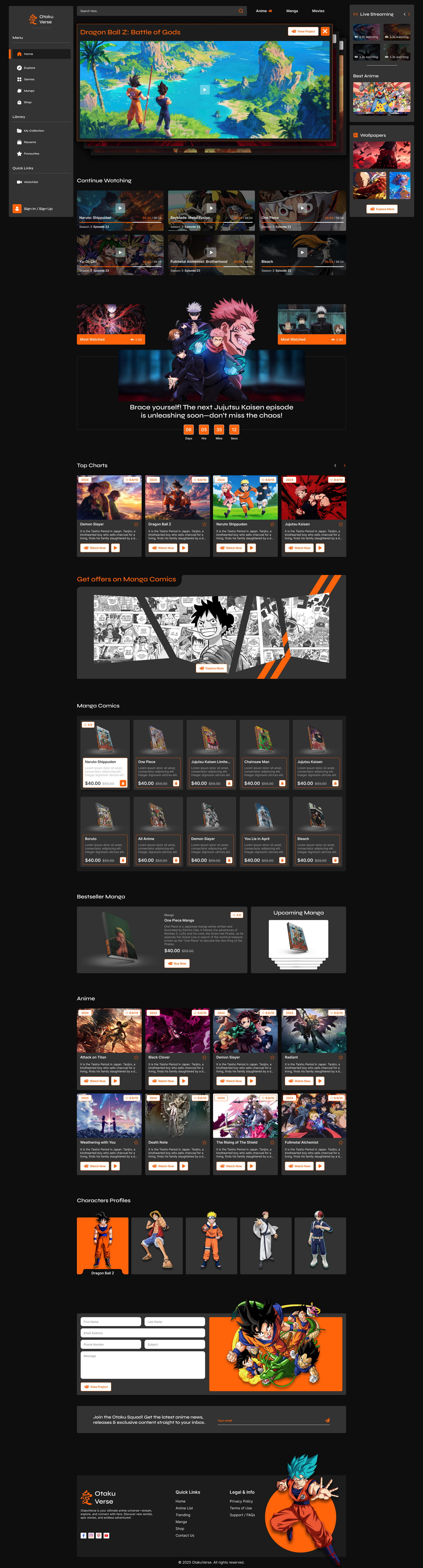 Anime Website Figma Template