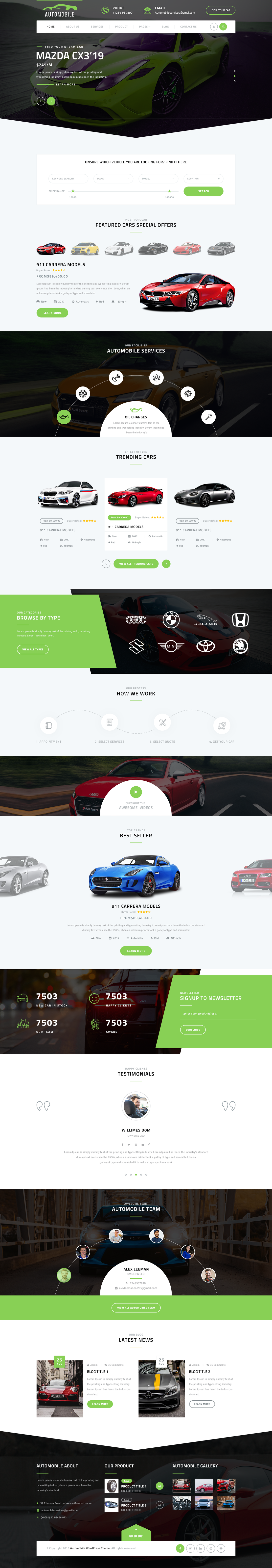 Automotive WordPress Theme WP Theme for Automobile sector