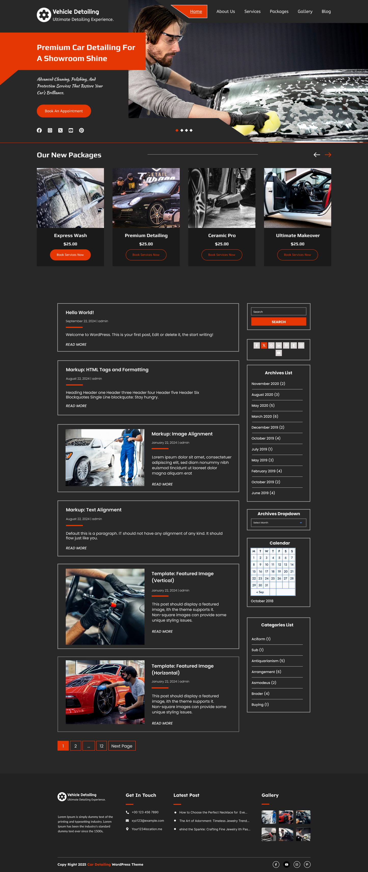 Car Detailing Free Theme