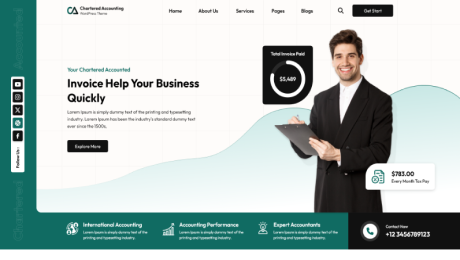Chartered Accounting Website Figma Template Thumbnail 