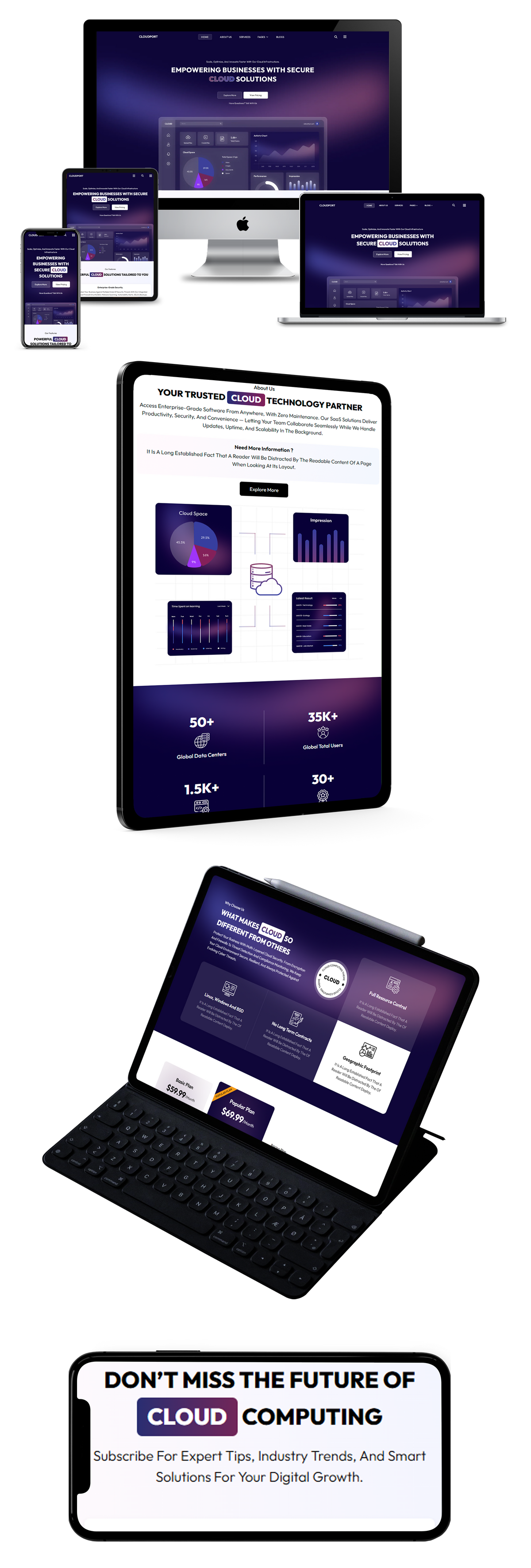 Cloudport Computing WordPress Theme  Responsive
