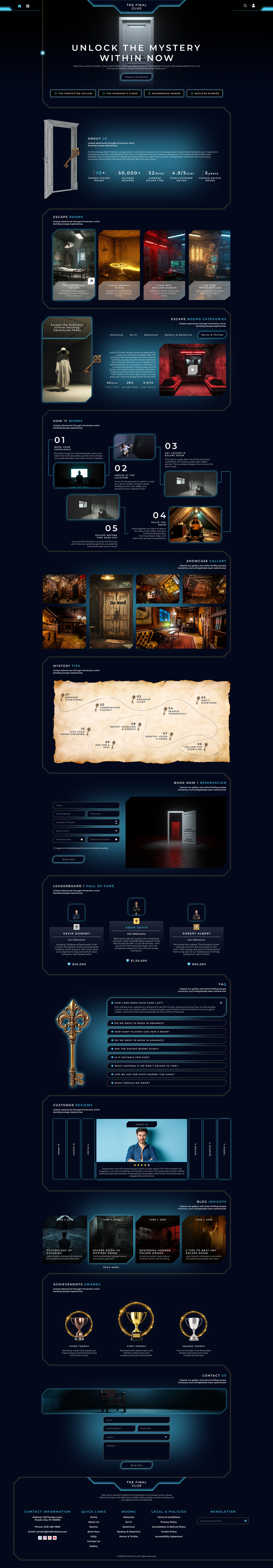 Escape Room Website Figma Template 