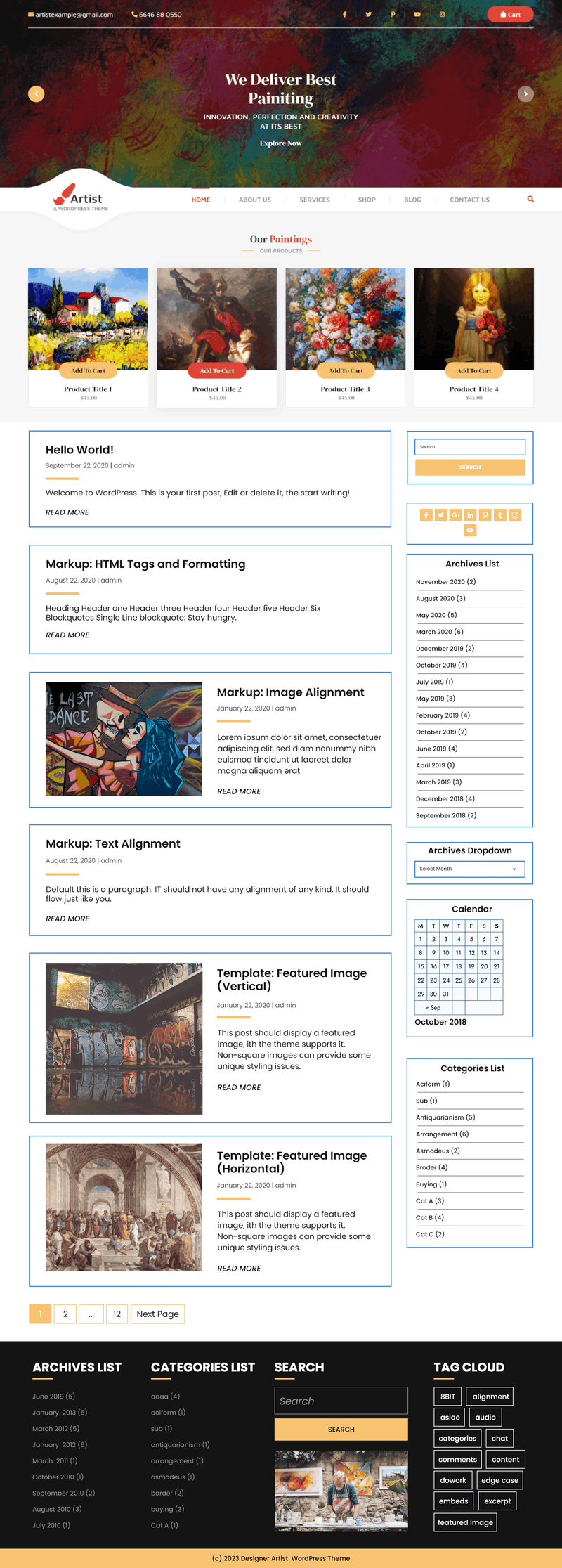 Art and craft wordpress theme