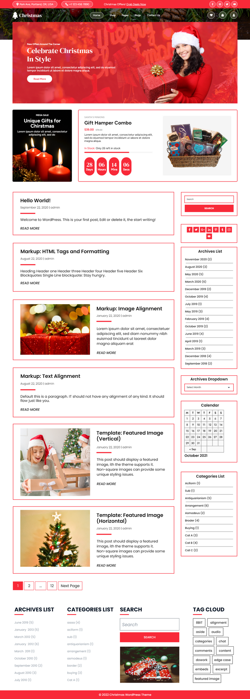 Free merry christmas wp theme