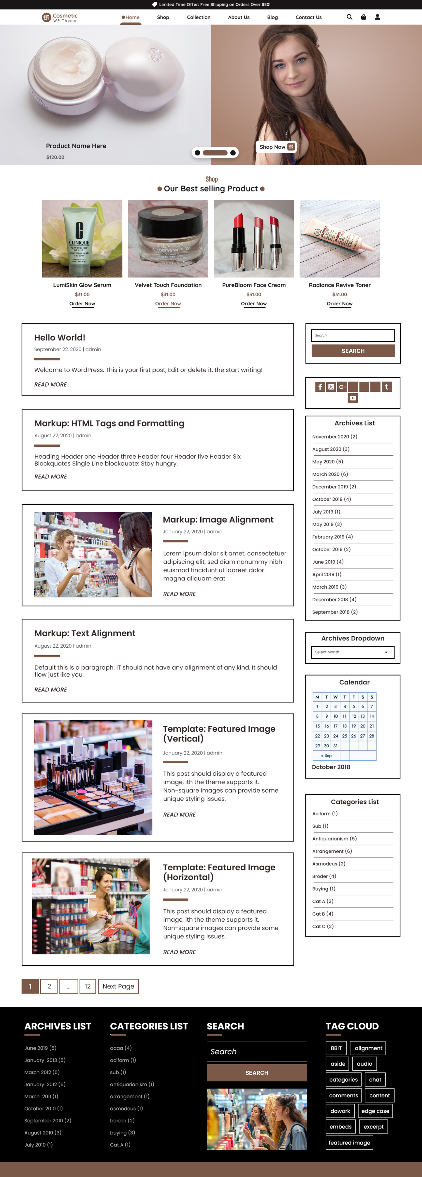 Free Cosmetics WordPress Theme