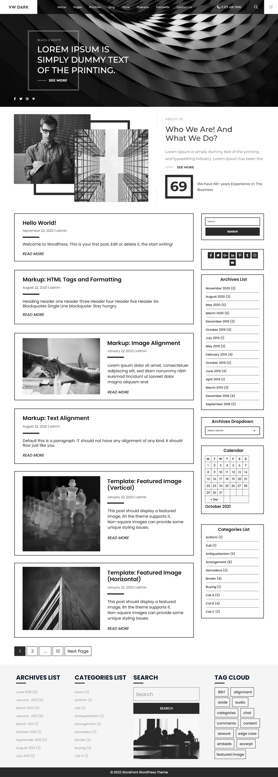 Free Dark WordPress Theme For Striking Business Websites