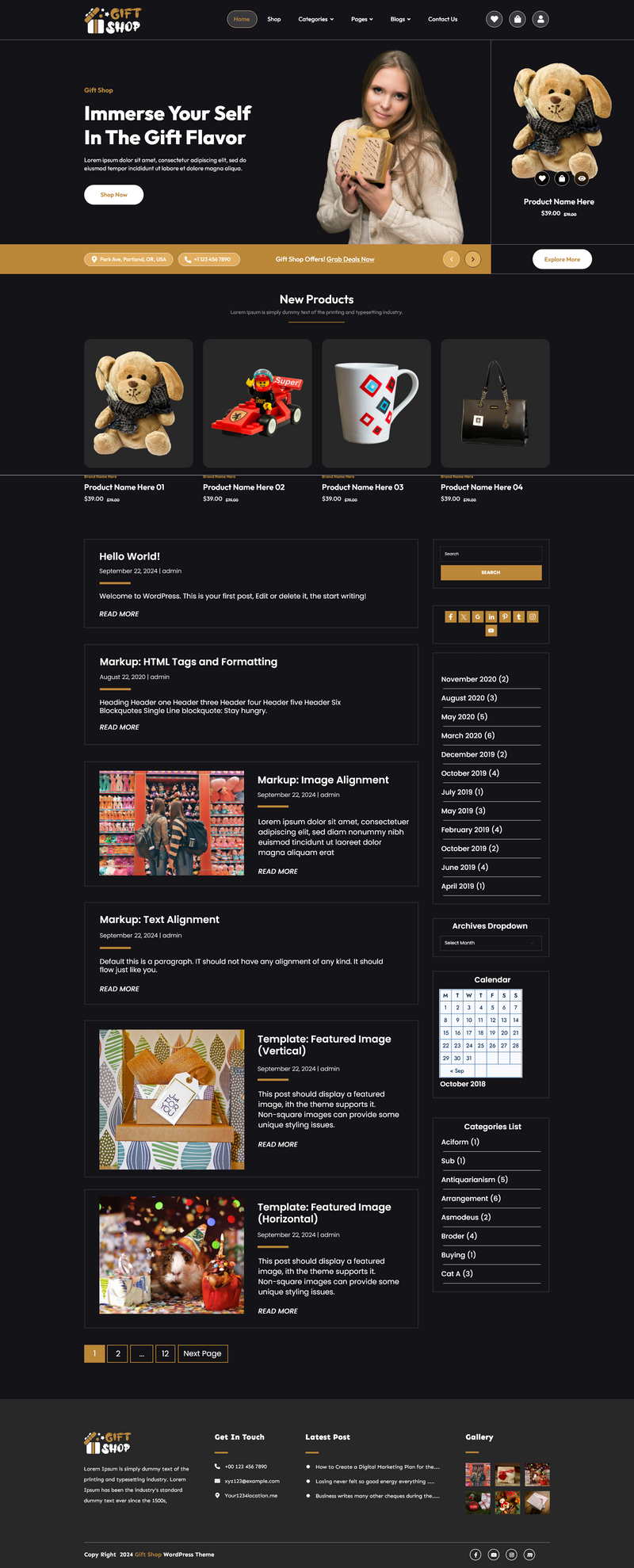 Free gift wordpress theme 