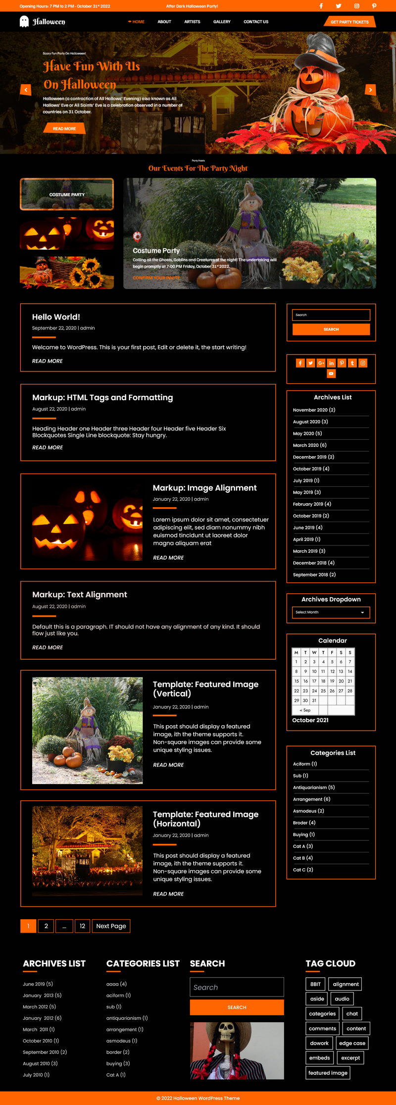 Scary halloween wp theme 