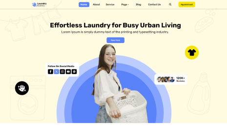Free Laundry WordPress Theme Icon