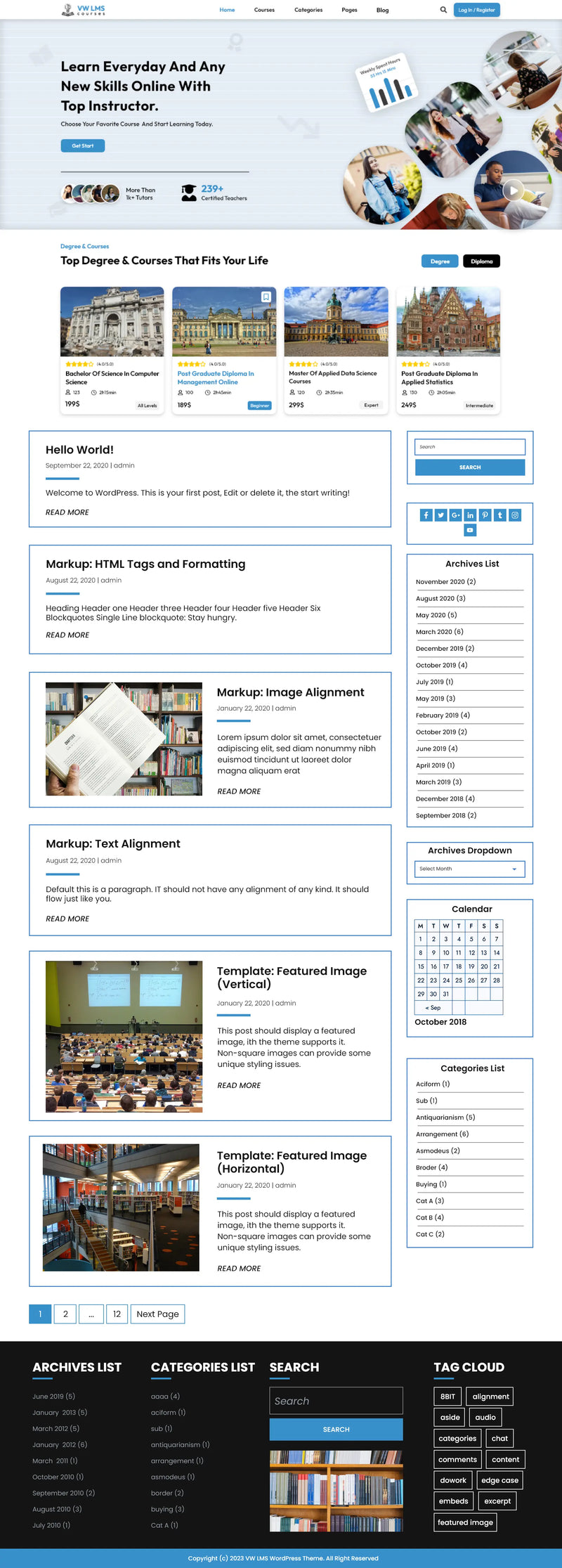 Free LMS wordpress theme